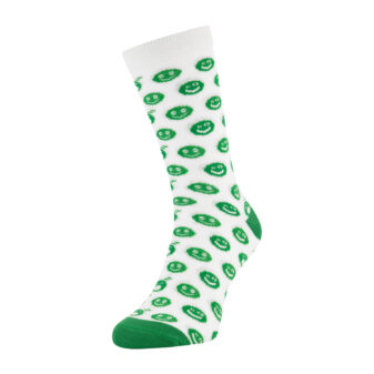 socks smiley white green Side