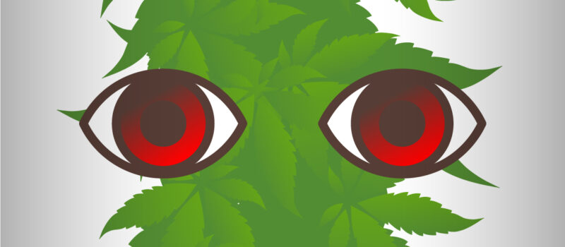cannabis rode ogen