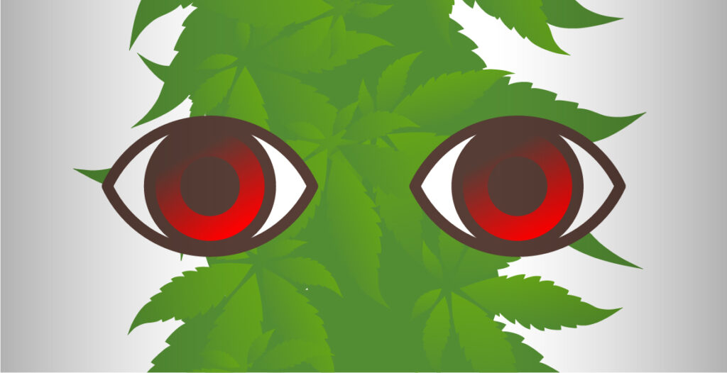 wiet staar rode ogen