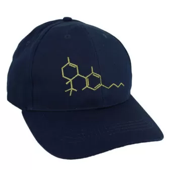 Blue Dad Cap with Gold THC Molecule