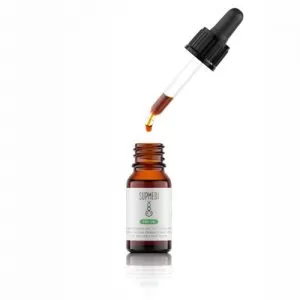CBD oil in bottle with pipette
